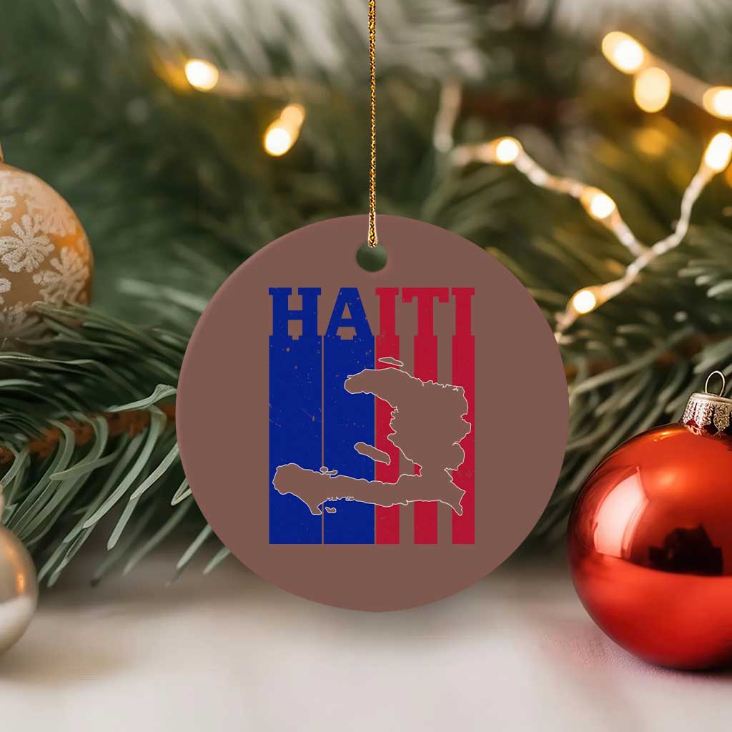 Vintage Retro Map of Haiti Ceramic Ornament Haitian Heritage Pride Travel Souvenir