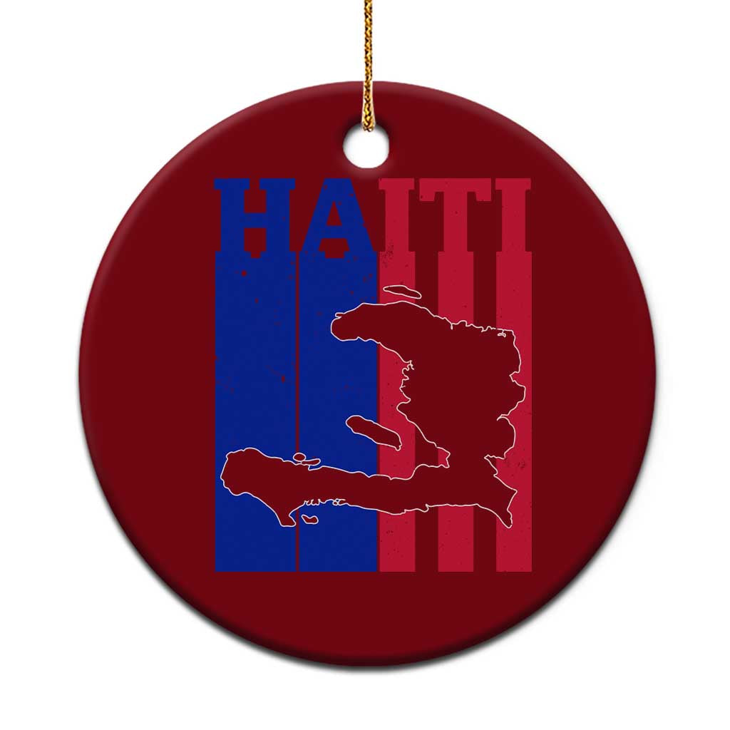 Vintage Retro Map of Haiti Ceramic Ornament Haitian Heritage Pride Travel Souvenir