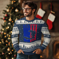 Vintage Retro Map of Haiti Ugly Christmas Sweater Haitian Heritage Pride Travel Souvenir