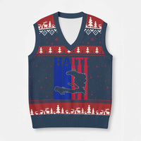 Vintage Retro Map of Haiti V-Neck Knit Sweater Vest Haitian Heritage Pride Travel Souvenir