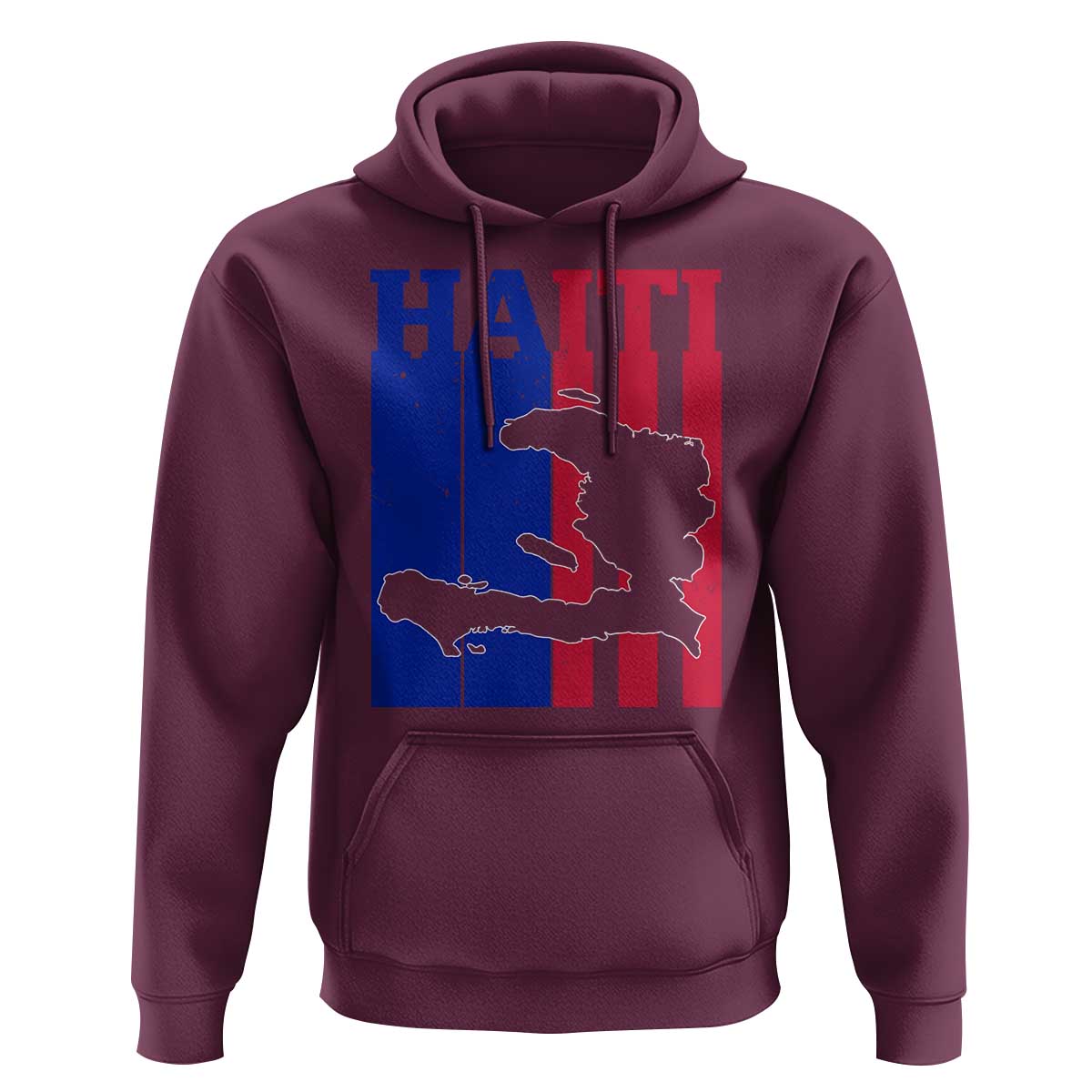 Vintage Retro Map of Haiti Hoodie Haitian Heritage Pride Travel Souvenir