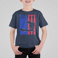 Vintage Retro Map of Haiti T Shirt For Kid Haitian Heritage Pride Travel Souvenir