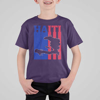 Vintage Retro Map of Haiti T Shirt For Kid Haitian Heritage Pride Travel Souvenir