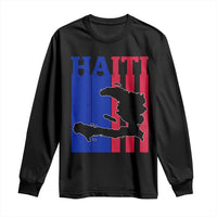 Vintage Retro Map of Haiti Long Sleeve Shirt Haitian Heritage Pride Travel Souvenir