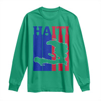 Vintage Retro Map of Haiti Long Sleeve Shirt Haitian Heritage Pride Travel Souvenir