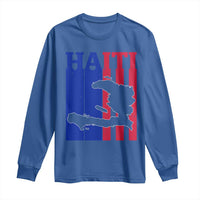 Vintage Retro Map of Haiti Long Sleeve Shirt Haitian Heritage Pride Travel Souvenir