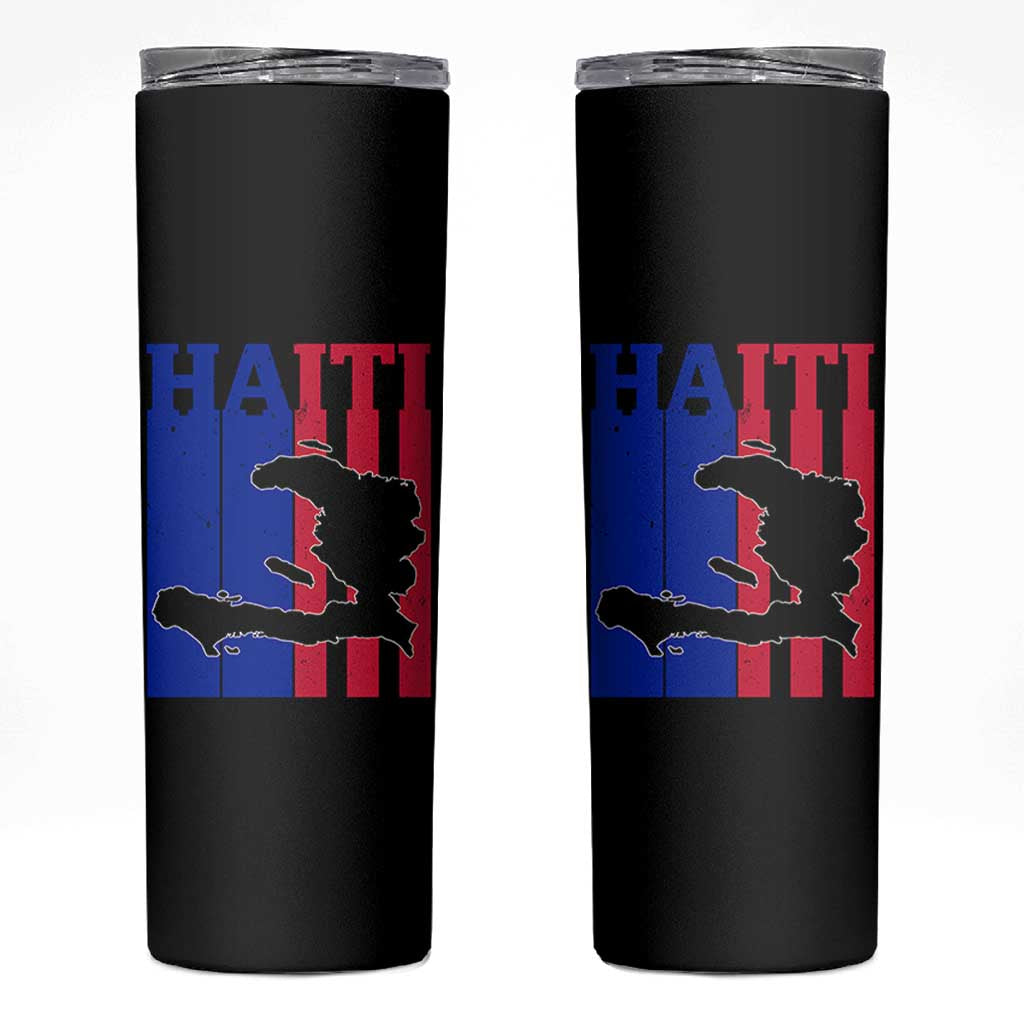 Vintage Retro Map of Haiti Skinny Tumbler Haitian Heritage Pride Travel Souvenir