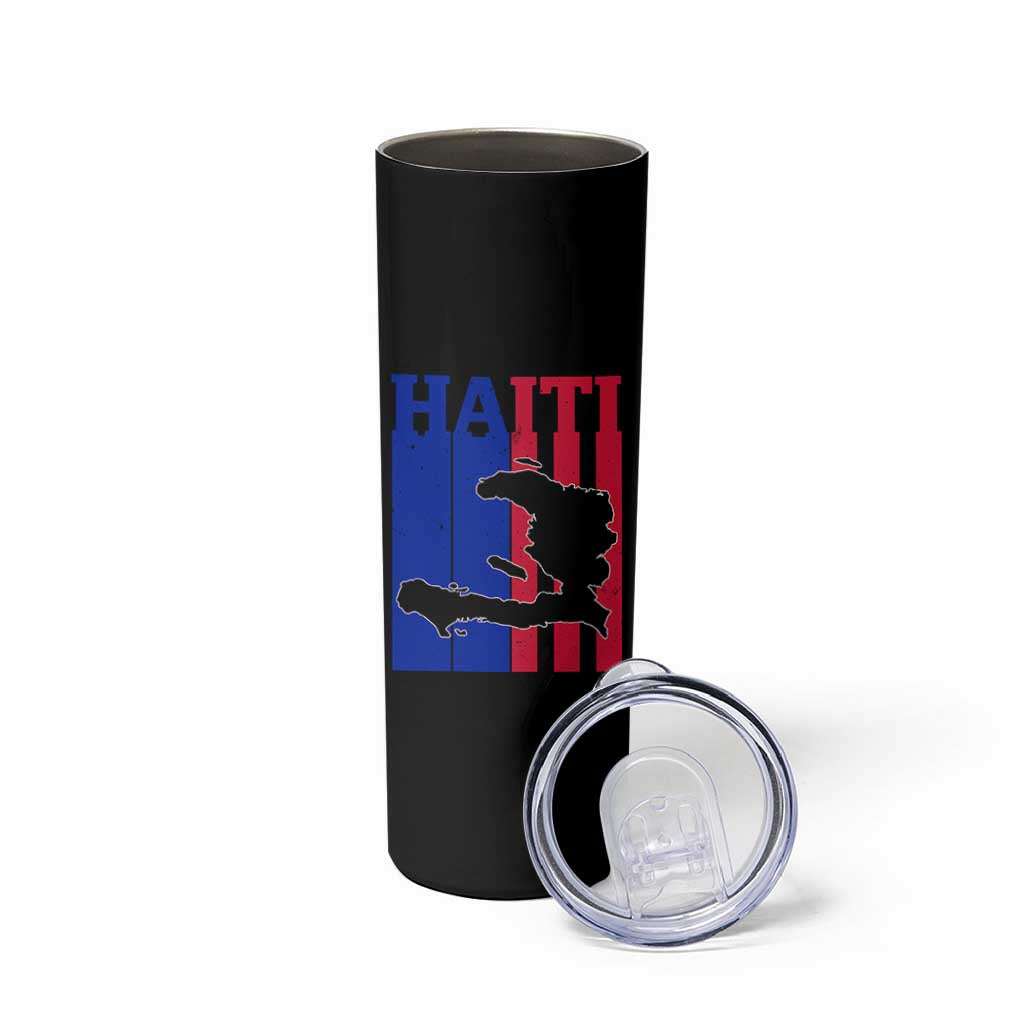 Vintage Retro Map of Haiti Skinny Tumbler Haitian Heritage Pride Travel Souvenir