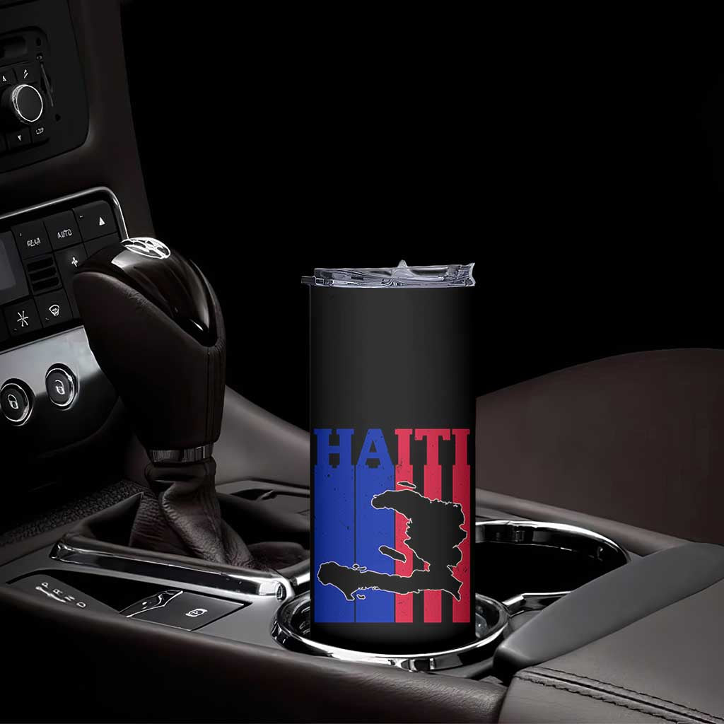 Vintage Retro Map of Haiti Skinny Tumbler Haitian Heritage Pride Travel Souvenir