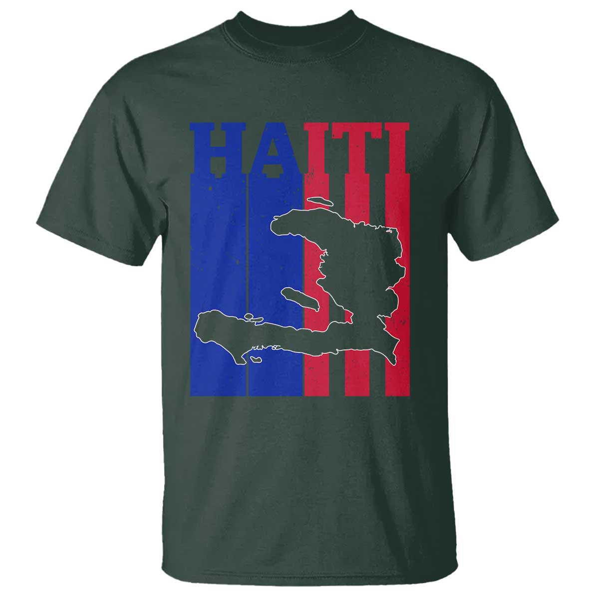 Vintage Retro Map of Haiti T Shirt Haitian Heritage Pride Travel Souvenir