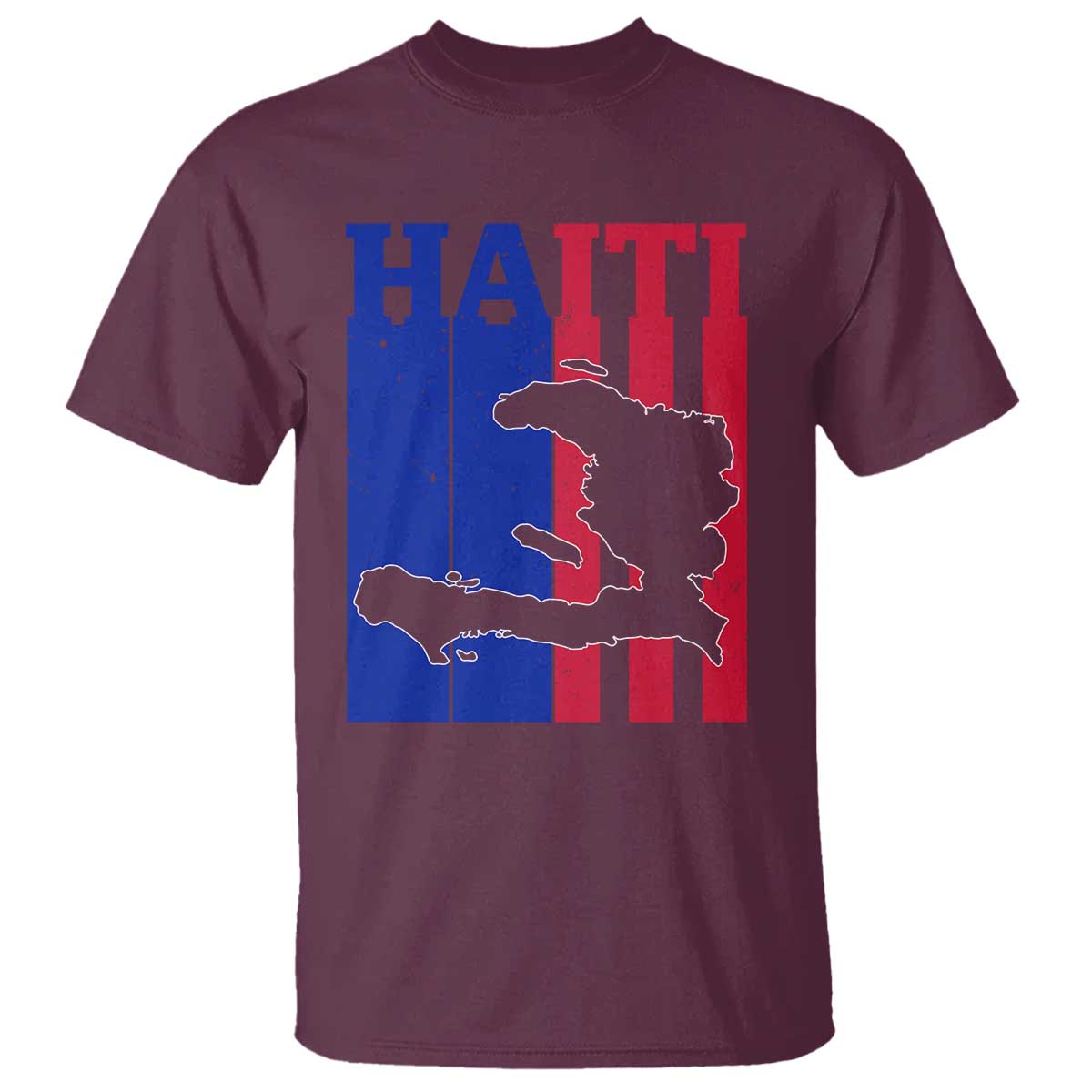 Vintage Retro Map of Haiti T Shirt Haitian Heritage Pride Travel Souvenir