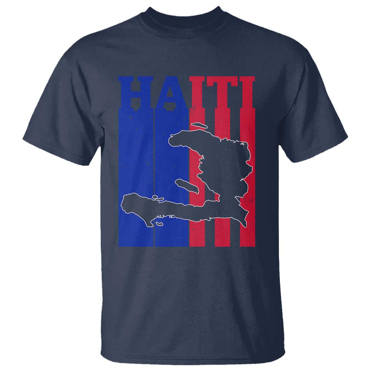 Vintage Retro Map of Haiti T Shirt Haitian Heritage Pride Travel Souvenir