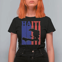 Vintage Retro Map of Haiti T Shirt For Women Haitian Heritage Pride Travel Souvenir