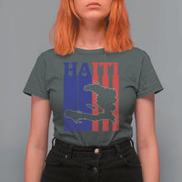 Vintage Retro Map of Haiti T Shirt For Women Haitian Heritage Pride Travel Souvenir