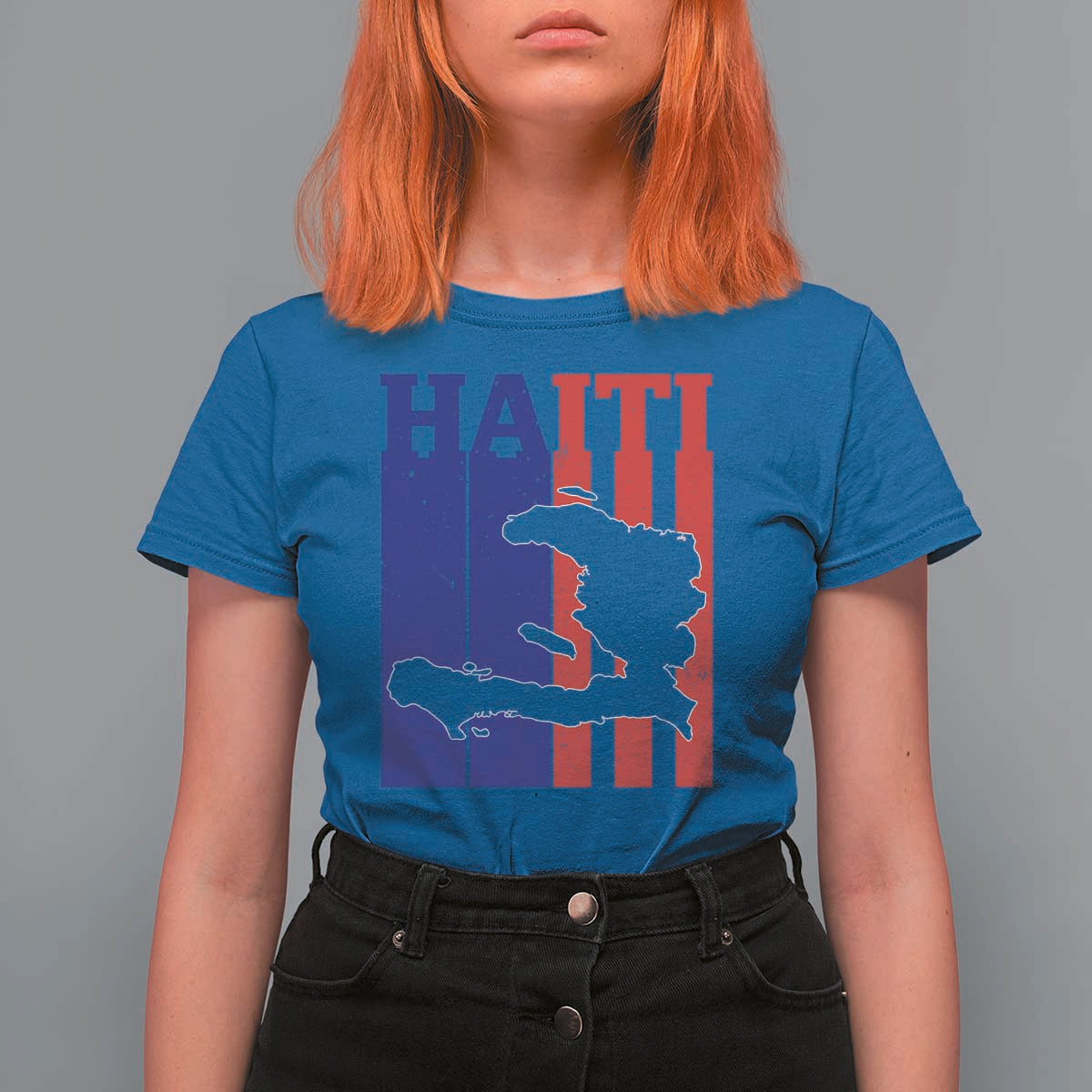 Vintage Retro Map of Haiti T Shirt For Women Haitian Heritage Pride Travel Souvenir