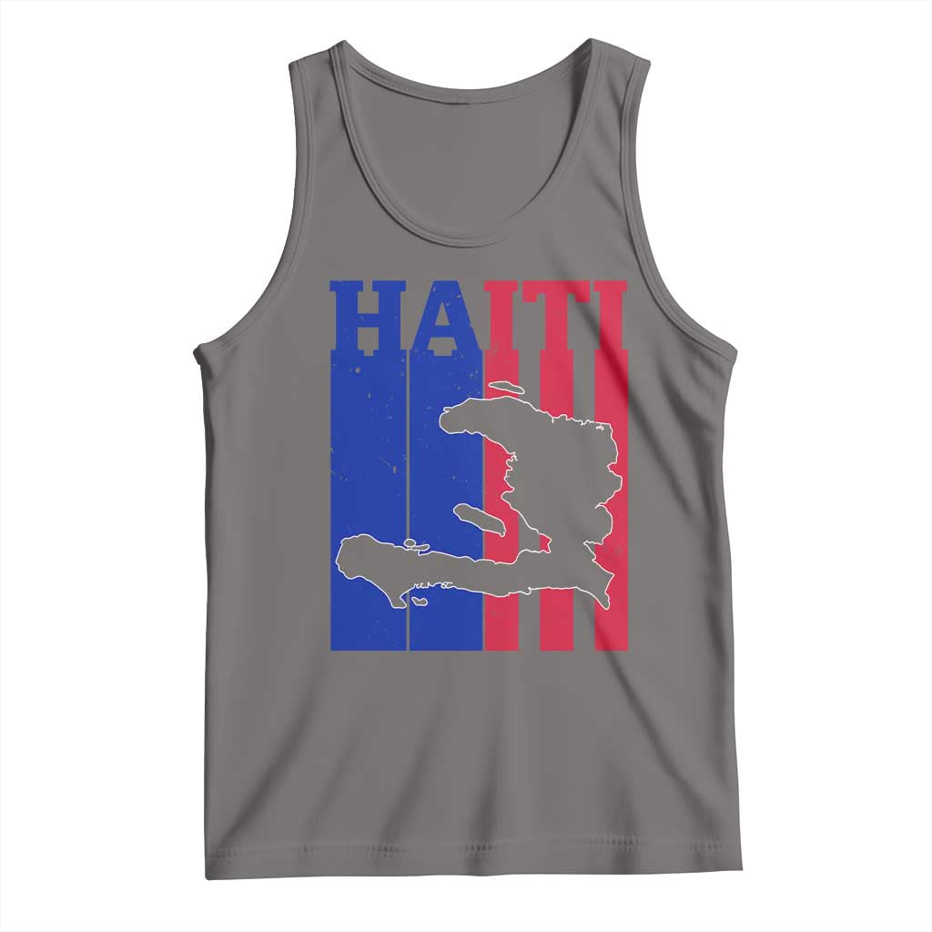 Vintage Retro Map of Haiti Tank Top Haitian Heritage Pride Travel Souvenir
