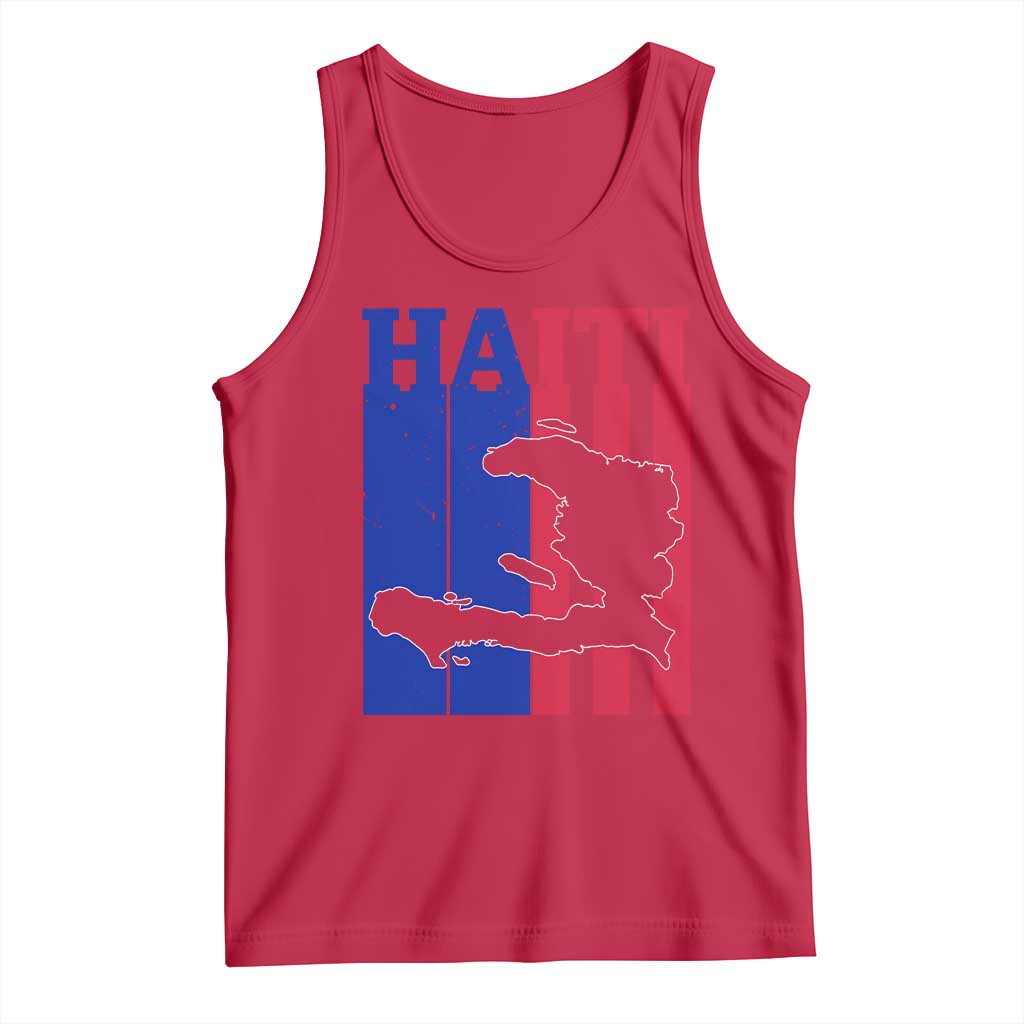Vintage Retro Map of Haiti Tank Top Haitian Heritage Pride Travel Souvenir