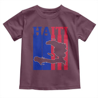 Vintage Retro Map of Haiti Toddler T Shirt Haitian Heritage Pride Travel Souvenir