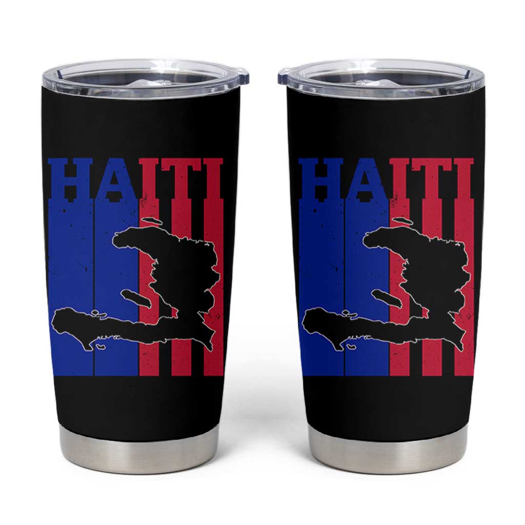 Vintage Retro Map of Haiti Tumbler Cup Haitian Heritage Pride Travel Souvenir