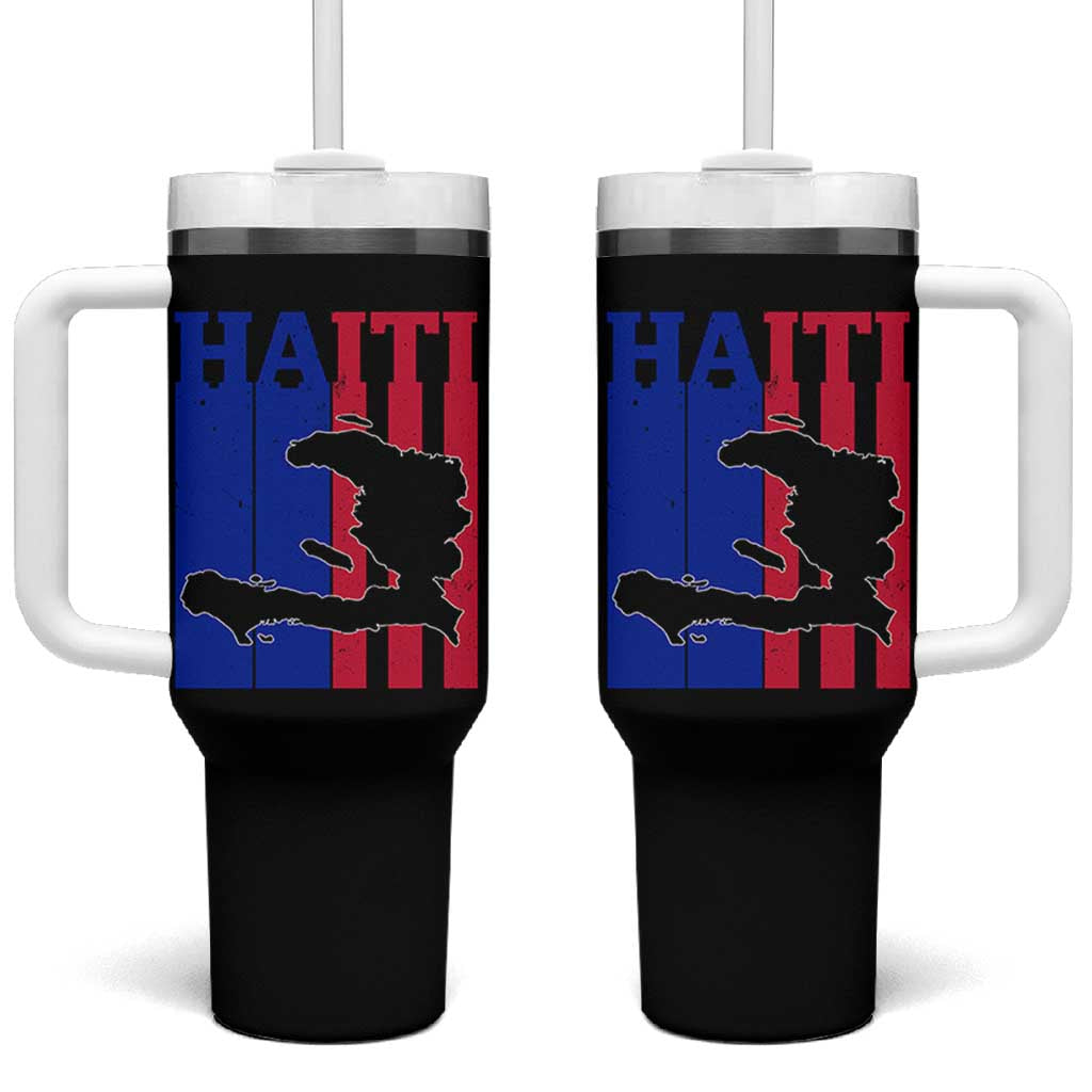 Vintage Retro Map of Haiti Tumbler With Handle Haitian Heritage Pride Travel Souvenir