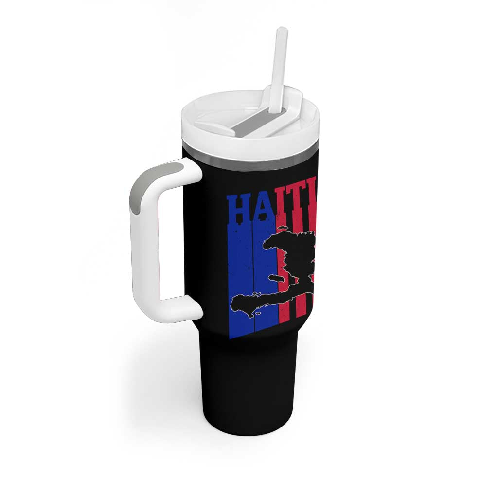Vintage Retro Map of Haiti Tumbler With Handle Haitian Heritage Pride Travel Souvenir