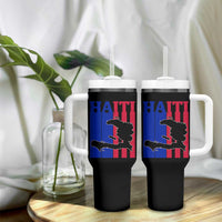 Vintage Retro Map of Haiti Tumbler With Handle Haitian Heritage Pride Travel Souvenir