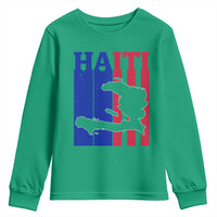 Vintage Retro Map of Haiti Youth Sweatshirt Haitian Heritage Pride Travel Souvenir