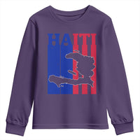 Vintage Retro Map of Haiti Youth Sweatshirt Haitian Heritage Pride Travel Souvenir