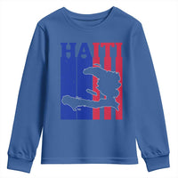 Vintage Retro Map of Haiti Youth Sweatshirt Haitian Heritage Pride Travel Souvenir