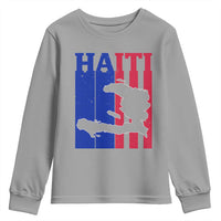 Vintage Retro Map of Haiti Youth Sweatshirt Haitian Heritage Pride Travel Souvenir