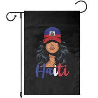 Beautiful Haitian Girl in Flag Baseball Cap Garden Flag Haiti Heritage Pride
