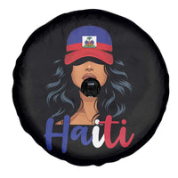 Beautiful Haitian Girl in Flag Baseball Cap Spare Tire Cover Haiti Heritage Pride