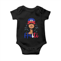 Beautiful Haitian Girl in Flag Baseball Cap Baby Onesie Haiti Heritage Pride