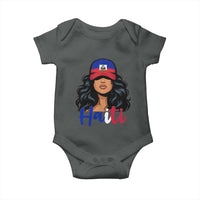 Beautiful Haitian Girl in Flag Baseball Cap Baby Onesie Haiti Heritage Pride