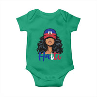 Beautiful Haitian Girl in Flag Baseball Cap Baby Onesie Haiti Heritage Pride