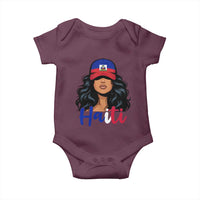 Beautiful Haitian Girl in Flag Baseball Cap Baby Onesie Haiti Heritage Pride
