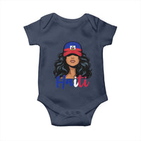 Beautiful Haitian Girl in Flag Baseball Cap Baby Onesie Haiti Heritage Pride
