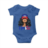 Beautiful Haitian Girl in Flag Baseball Cap Baby Onesie Haiti Heritage Pride