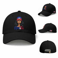 Beautiful Haitian Girl in Flag Baseball Cap Baseball Cap Haiti Heritage Pride