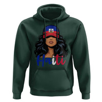 Beautiful Haitian Girl in Flag Baseball Cap Hoodie Haiti Heritage Pride