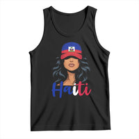 Beautiful Haitian Girl in Flag Baseball Cap Tank Top Haiti Heritage Pride