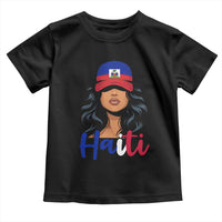 Beautiful Haitian Girl in Flag Baseball Cap Toddler T Shirt Haiti Heritage Pride