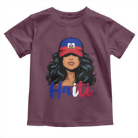 Beautiful Haitian Girl in Flag Baseball Cap Toddler T Shirt Haiti Heritage Pride