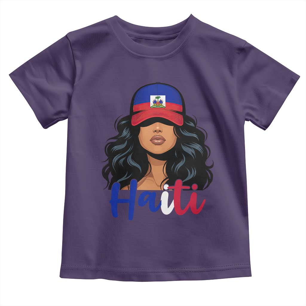 Beautiful Haitian Girl in Flag Baseball Cap Toddler T Shirt Haiti Heritage Pride