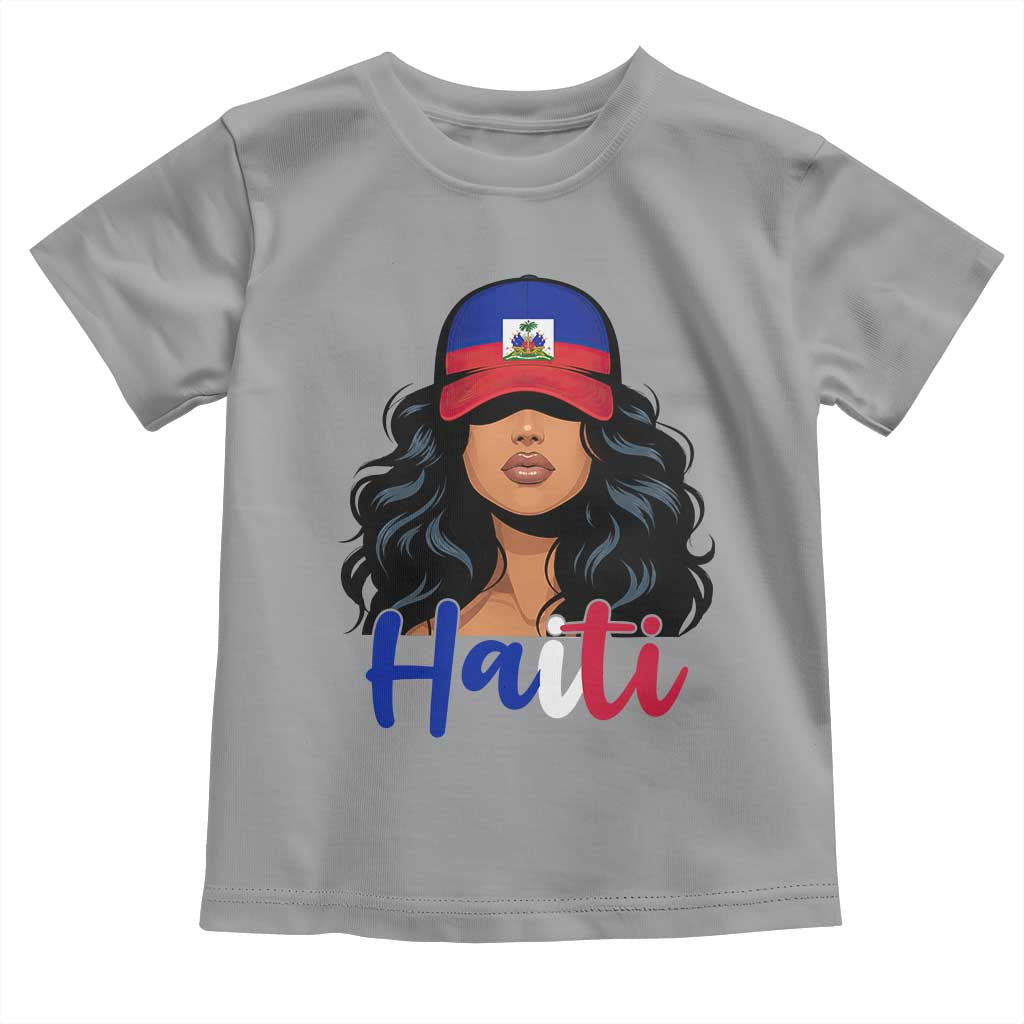Beautiful Haitian Girl in Flag Baseball Cap Toddler T Shirt Haiti Heritage Pride