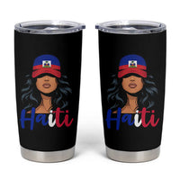 Beautiful Haitian Girl in Flag Baseball Cap Tumbler Cup Haiti Heritage Pride