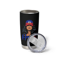 Beautiful Haitian Girl in Flag Baseball Cap Tumbler Cup Haiti Heritage Pride