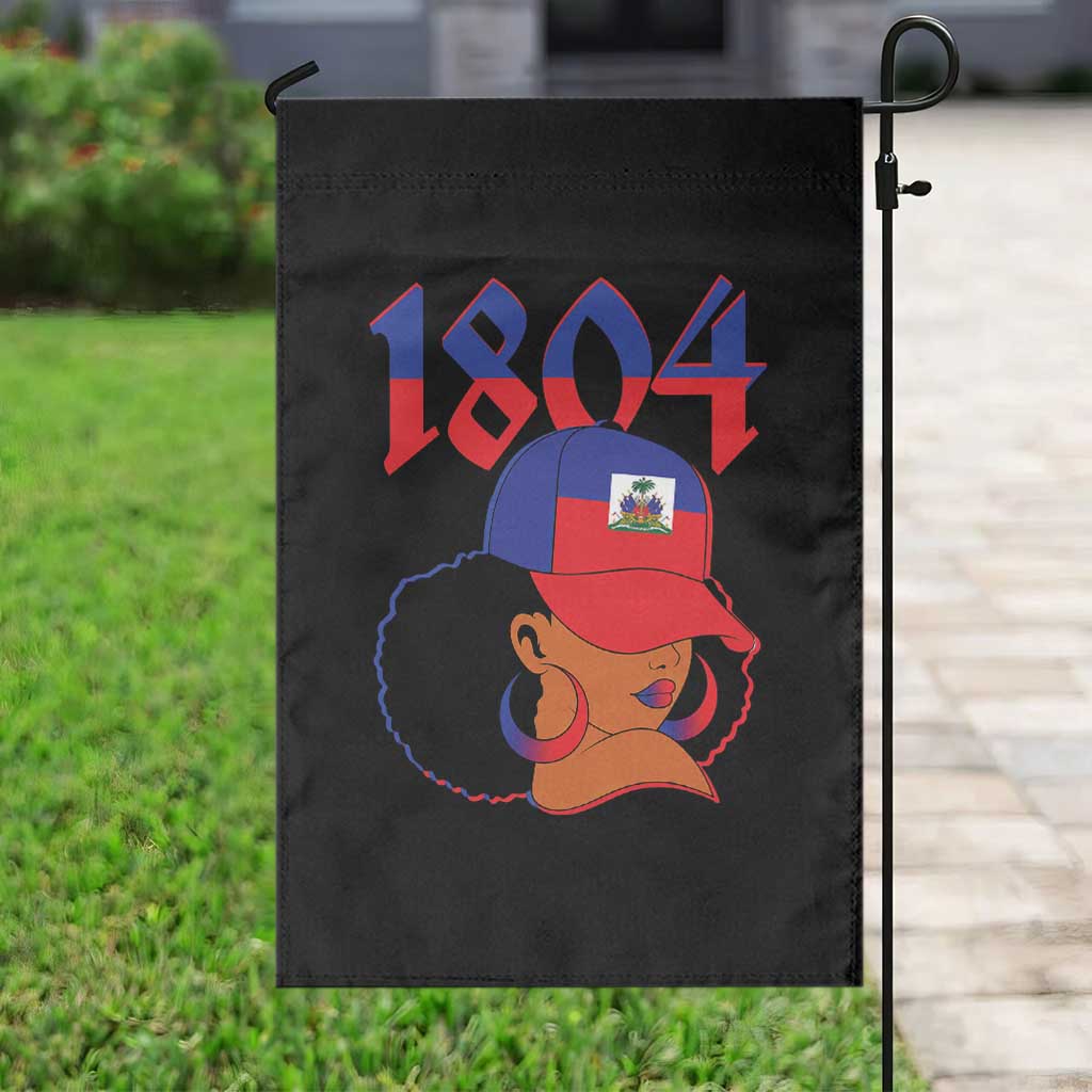 Haiti 1804 Curly Afro Queen Hoop Earrings Style Graphic Garden Flag Haitian Heritage Pride
