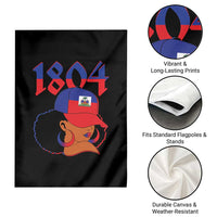 Haiti 1804 Curly Afro Queen Hoop Earrings Style Graphic Garden Flag Haitian Heritage Pride