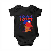 Haiti 1804 Curly Afro Queen Hoop Earrings Style Graphic Baby Onesie Haitian Heritage Pride